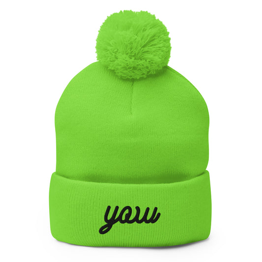 Vintage Script Pom-Pom Beanie • YOW Ottawa • YHM Designs - Image 01