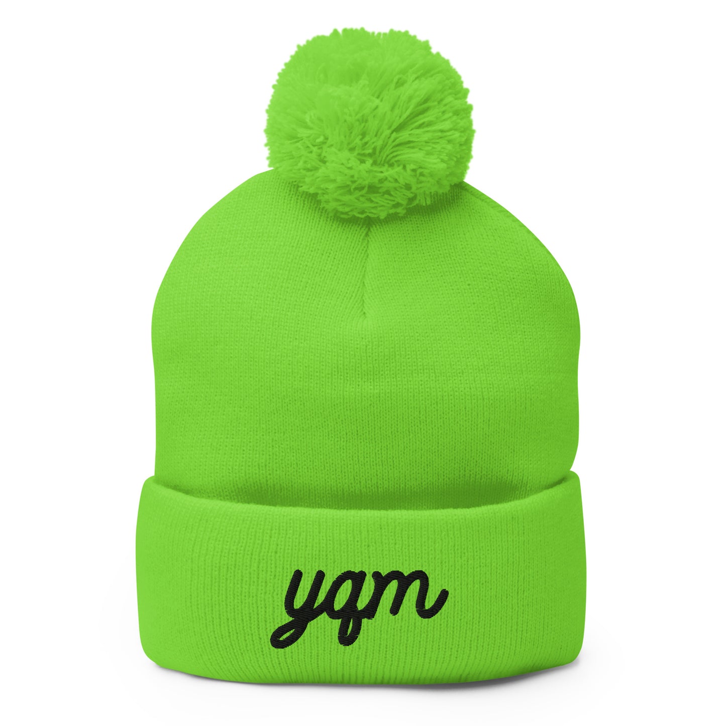 Vintage Script Pom-Pom Beanie • YQM Moncton • YHM Designs - Image 01