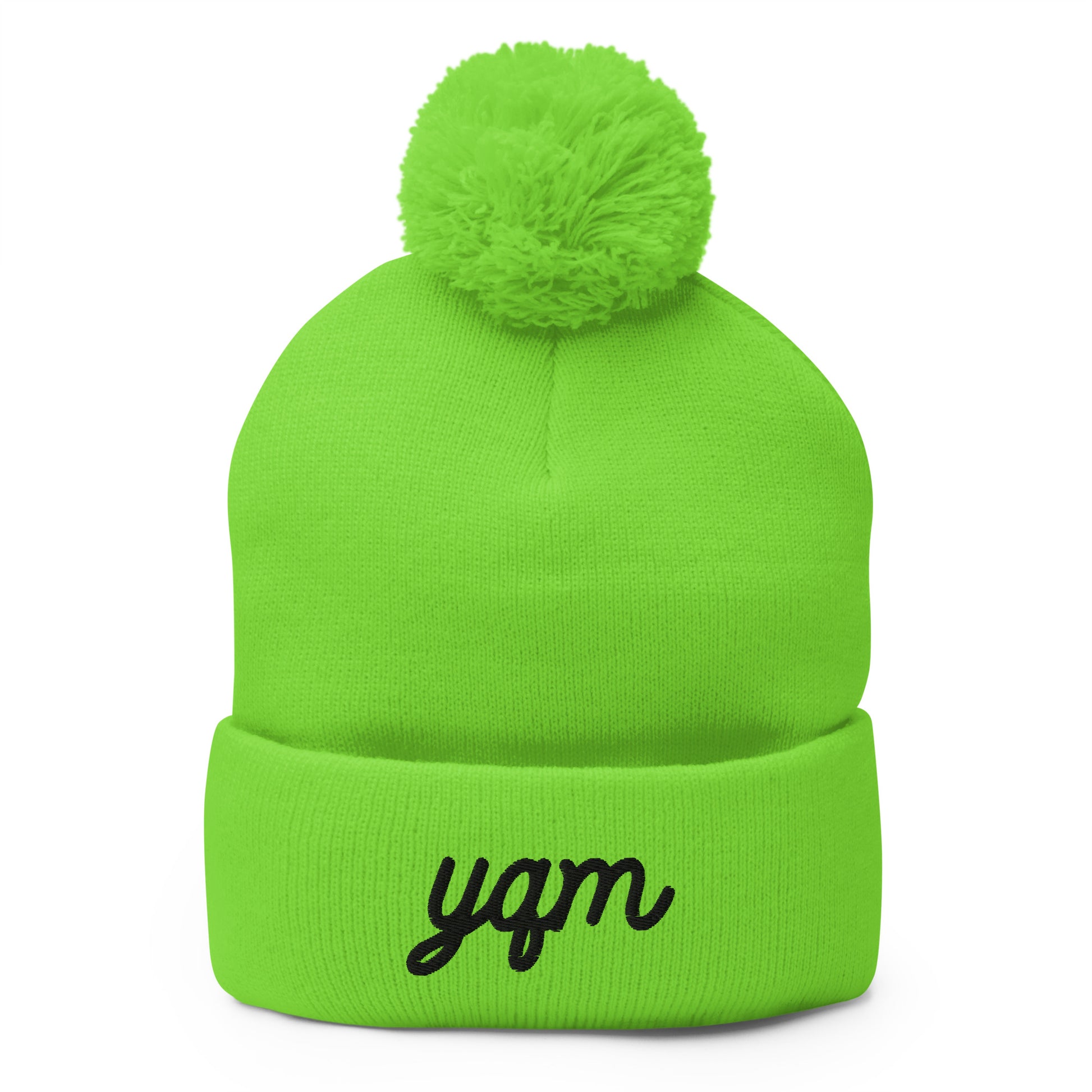 Vintage Script Pom-Pom Beanie • YQM Moncton • YHM Designs - Image 01