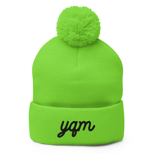 Vintage Script Pom-Pom Beanie • YQM Moncton • YHM Designs - Image 01