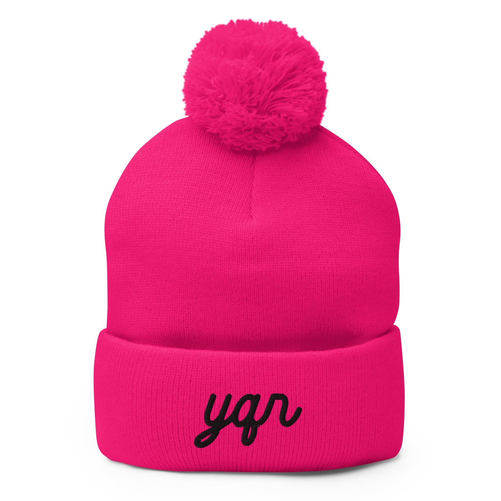 Vintage Script Pom-Pom Beanie • YQR Regina • YHM Designs - Image 03