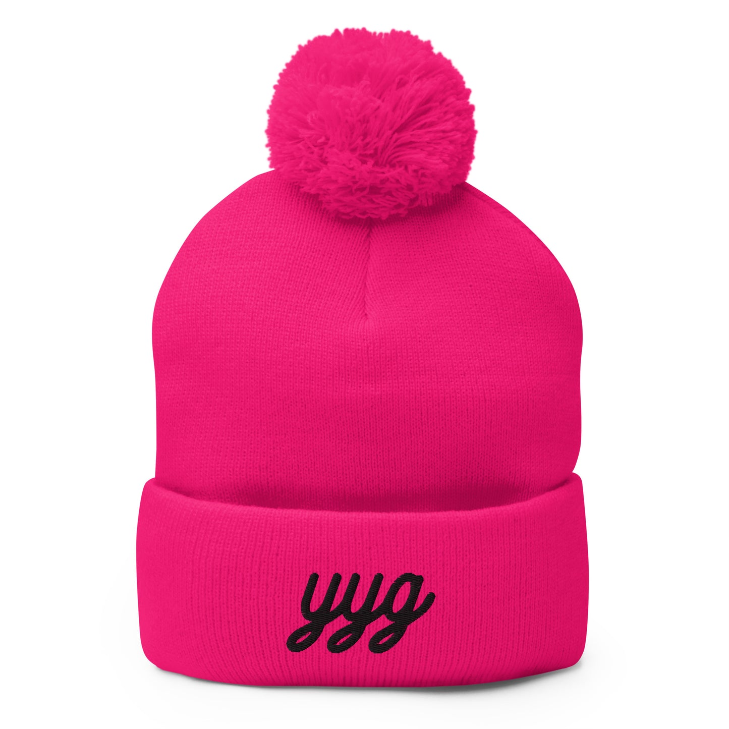Vintage Script Pom-Pom Beanie • YYG Charlottetown • YHM Designs - Image 03