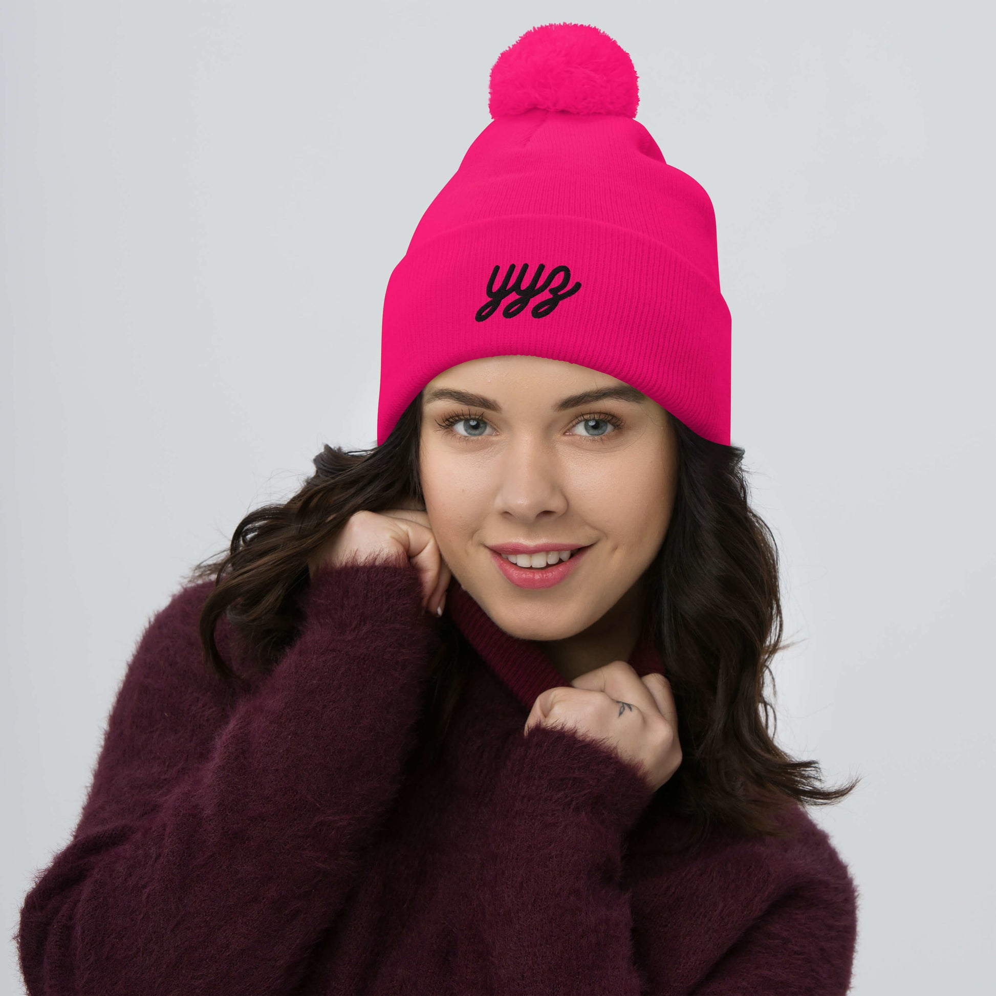 Vintage Script Pom-Pom Beanie • YYZ Toronto • YHM Designs - Image 08