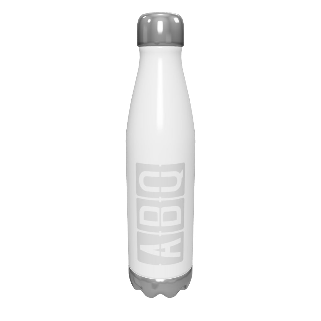 abq-albuquerque-airport-code-water-bottle-with-split-flap-display-design-in-grey