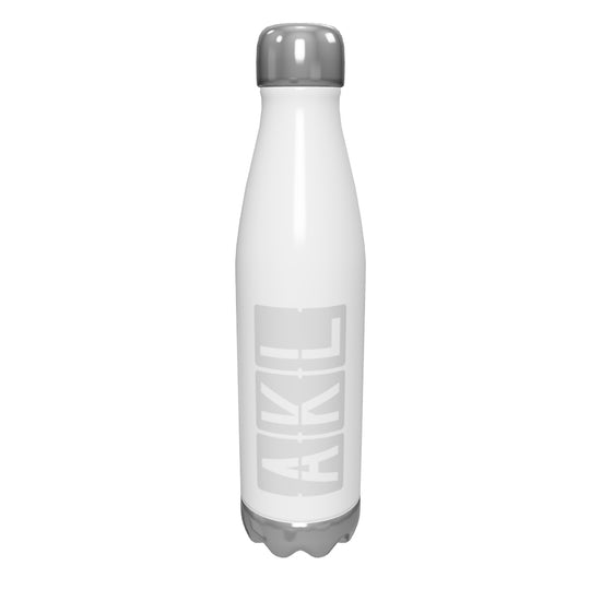 akl-auckland-airport-code-water-bottle-with-split-flap-display-design-in-grey