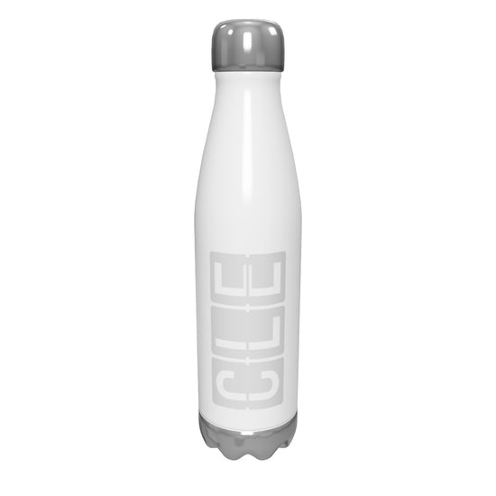 cle-cleveland-airport-code-water-bottle-with-split-flap-display-design-in-grey