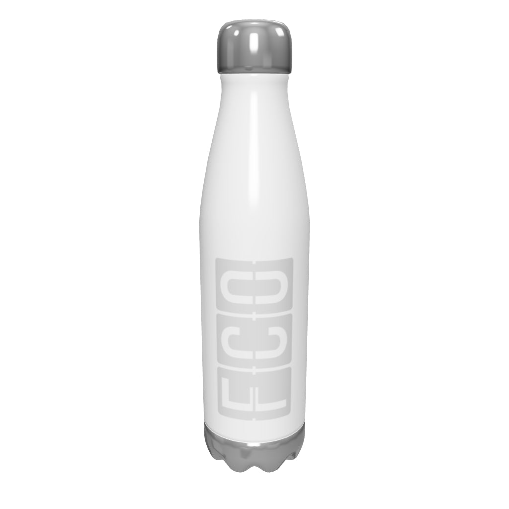 fco-rome-airport-code-water-bottle-with-split-flap-display-design-in-grey