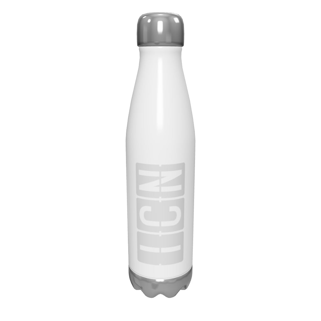 icn-seoul-airport-code-water-bottle-with-split-flap-display-design-in-grey
