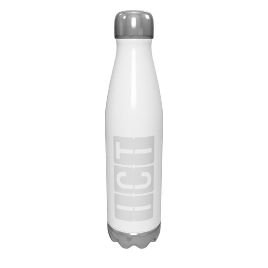 ict-wichita-airport-code-water-bottle-with-split-flap-display-design-in-grey