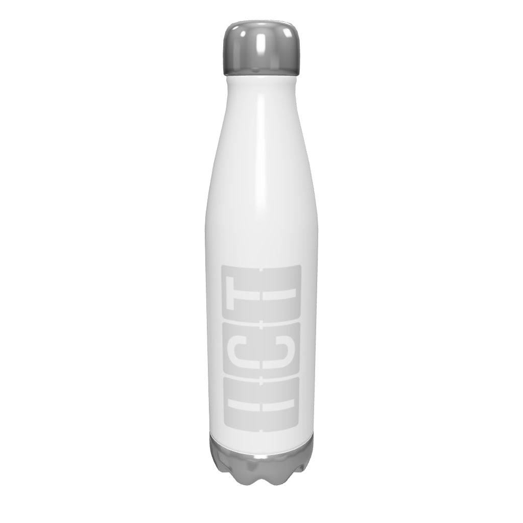 ict-wichita-airport-code-water-bottle-with-split-flap-display-design-in-grey