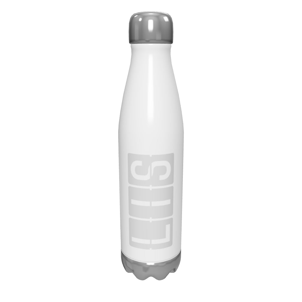 lis-lisbon-airport-code-water-bottle-with-split-flap-display-design-in-grey