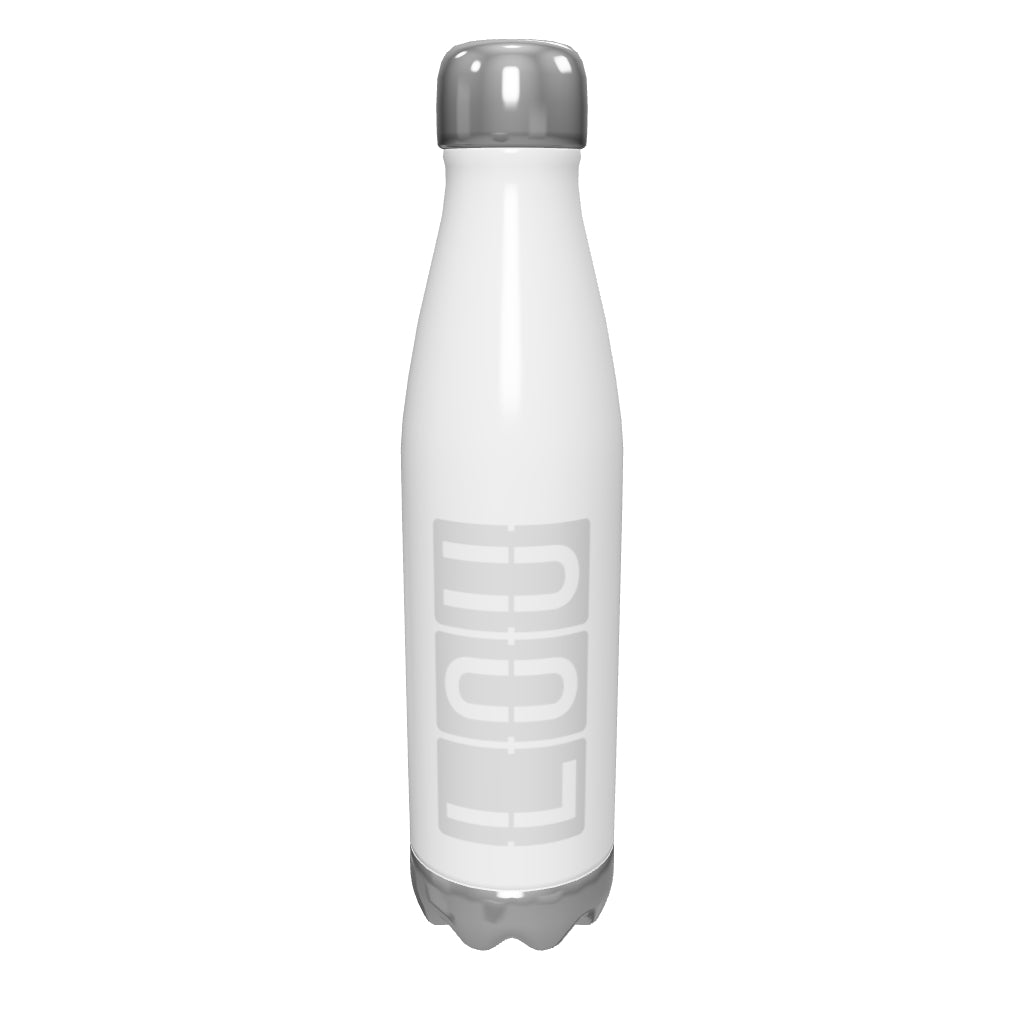 lou-louisville-airport-code-water-bottle-with-split-flap-display-design-in-grey