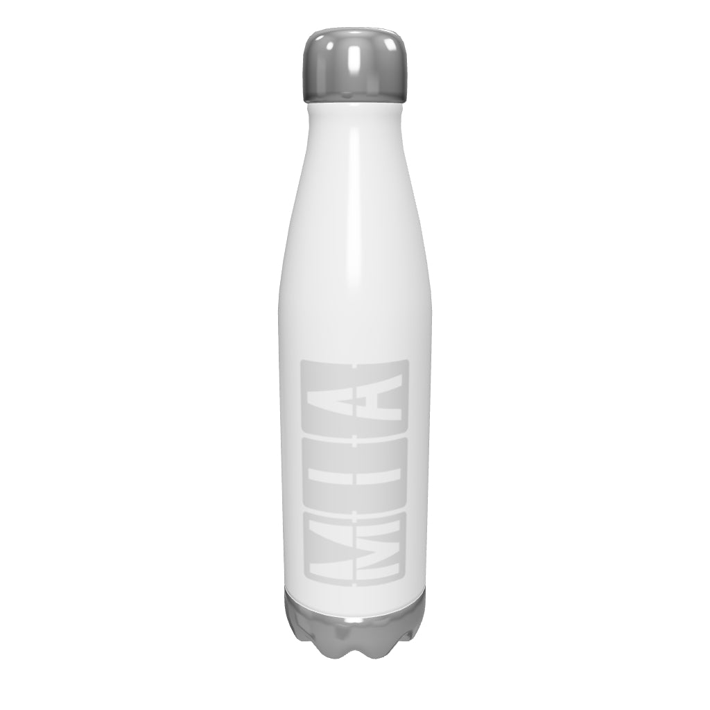 mia-miami-airport-code-water-bottle-with-split-flap-display-design-in-grey