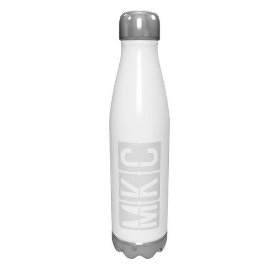 mkc-kansas-city-airport-code-water-bottle-with-split-flap-display-design-in-grey