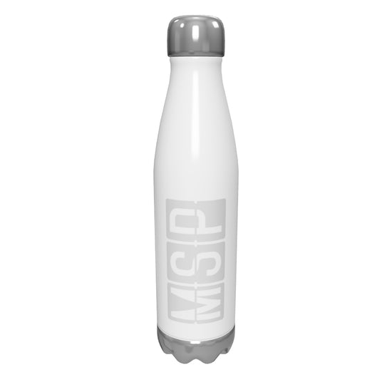 msp-minneapolis-airport-code-water-bottle-with-split-flap-display-design-in-grey
