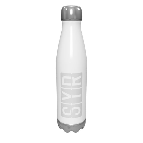syr-syracuse-airport-code-water-bottle-with-split-flap-display-design-in-grey