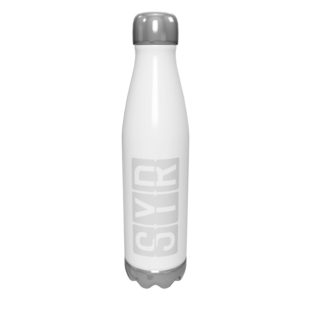 syr-syracuse-airport-code-water-bottle-with-split-flap-display-design-in-grey