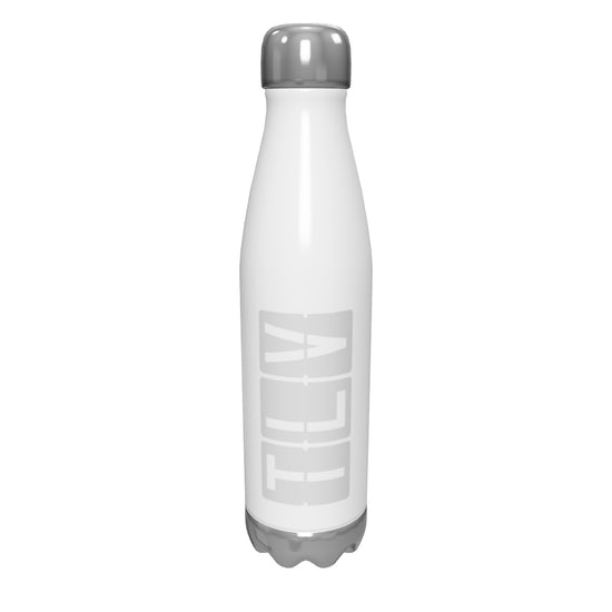 tlv-tel-aviv-airport-code-water-bottle-with-split-flap-display-design-in-grey