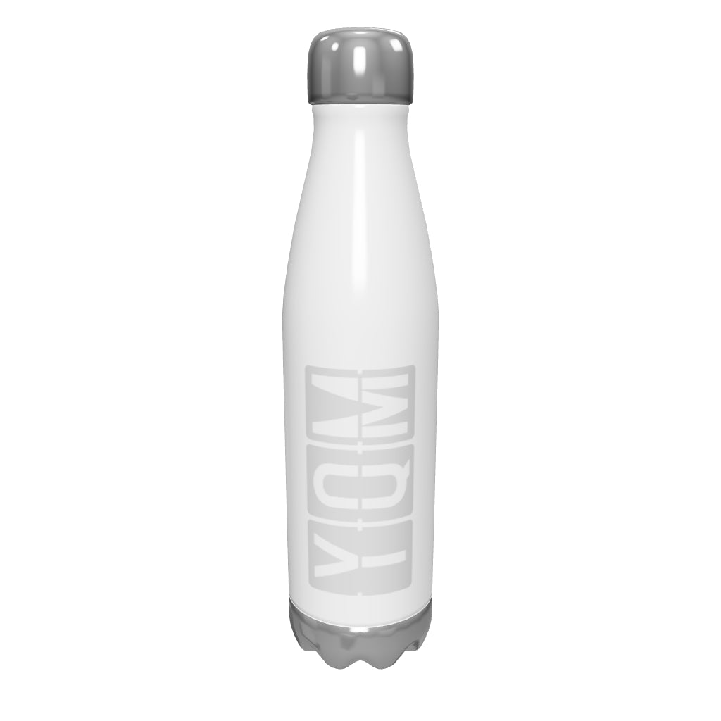 yqm-moncton-airport-code-water-bottle-with-split-flap-display-design-in-grey