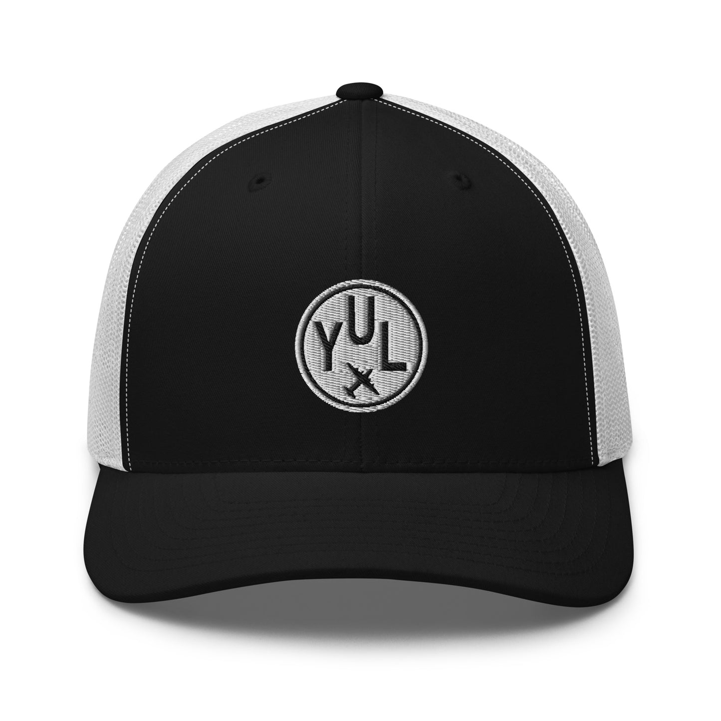 Roundel Trucker Hat - Black & White • YUL Montreal • YHM Designs - Image 09