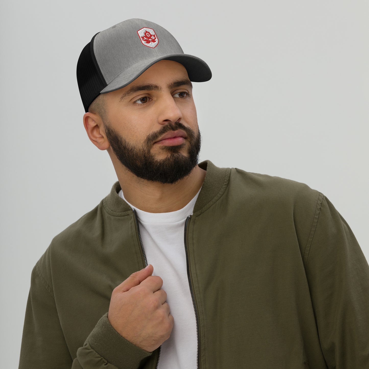 Maple Leaf Trucker Hat - Red/White • YOW Ottawa • YHM Designs - Image 06