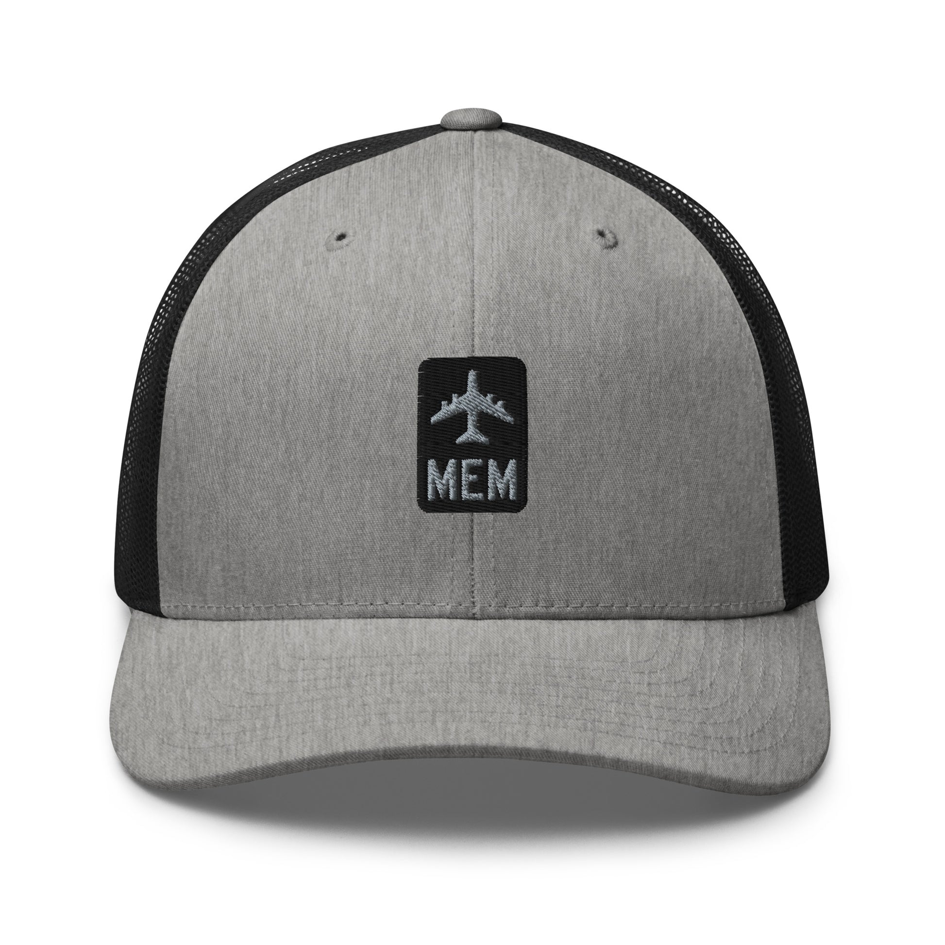 Retro Jetliner Trucker Hat • Black and Grey • MEM Memphis Souvenir • YHM Designs - Image 05