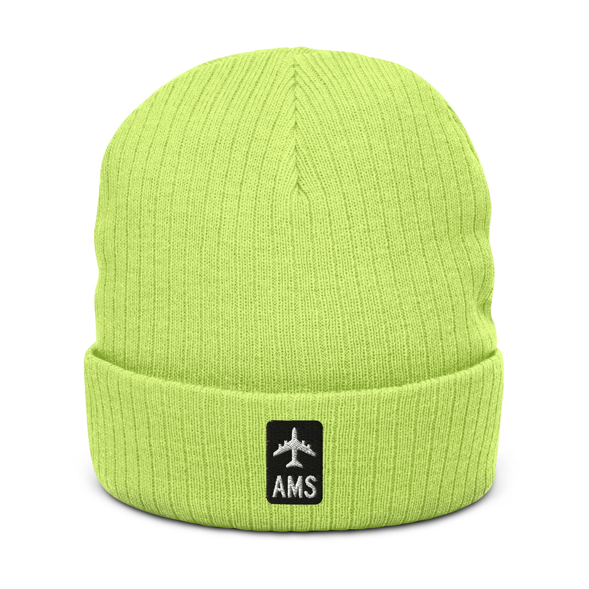 Jetliner Ribbed Knit Beanie • Black/White • AMS Amsterdam • YHM Designs - Image 11