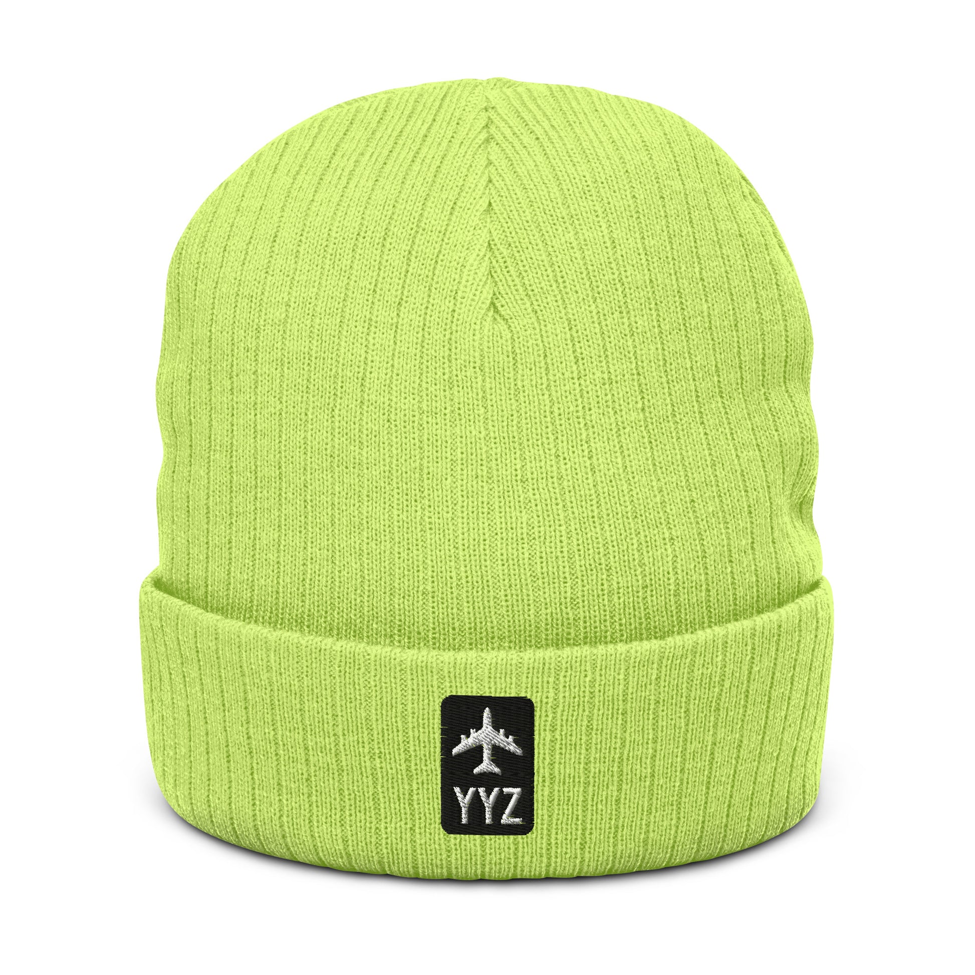 Jetliner Ribbed Knit Beanie • Black/White • YYZ Toronto • YHM Designs - Image 11