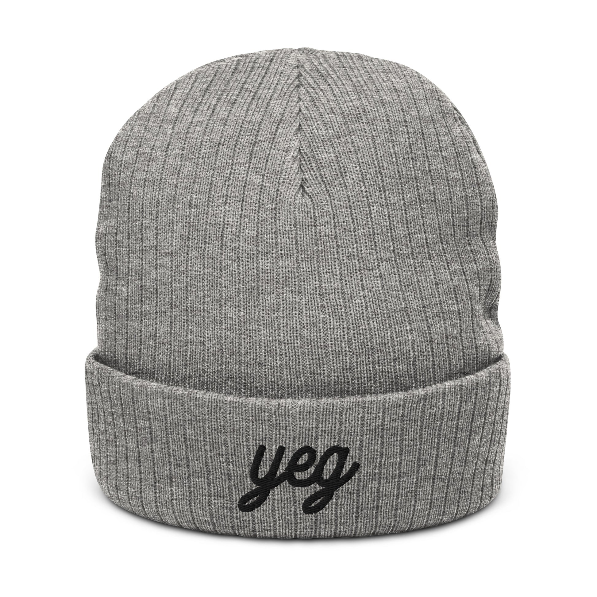 Vintage Script Recycled Cuffed Beanie • YEG Edmonton • YHM Designs - Image 03