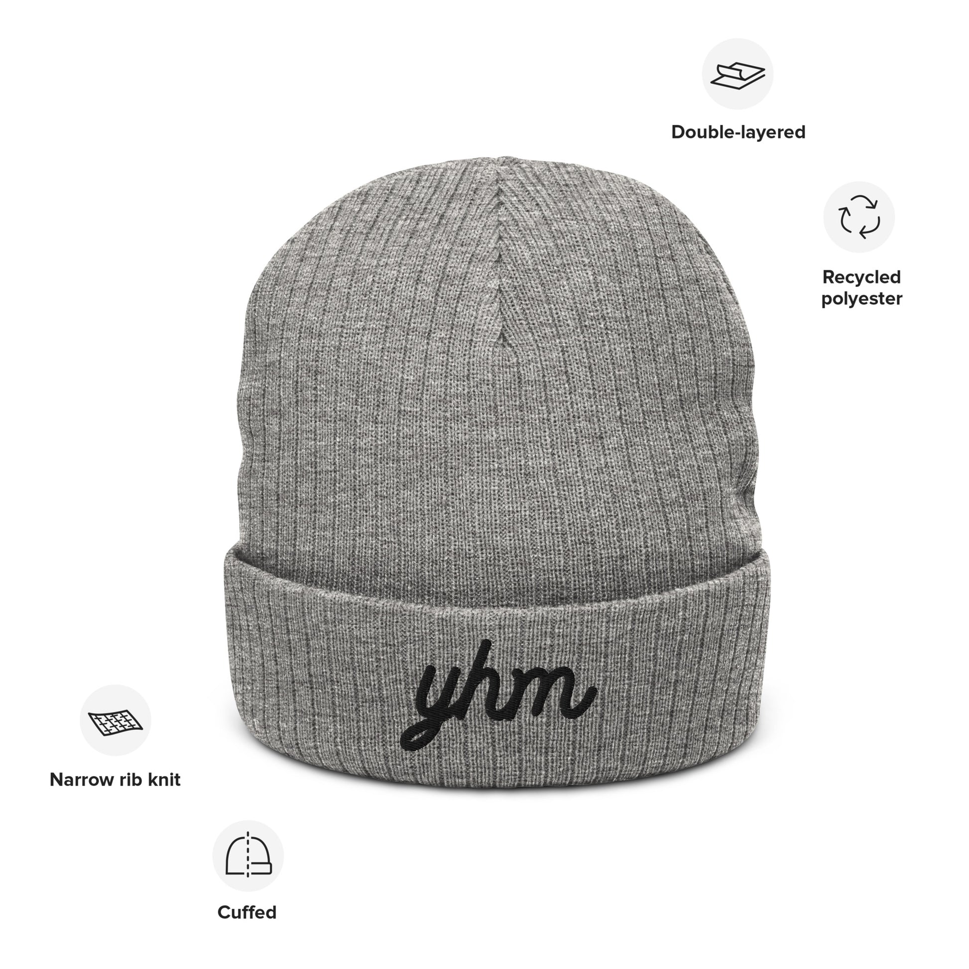 Vintage Script Recycled Cuffed Beanie • YHM Hamilton • YHM Designs - Image 04