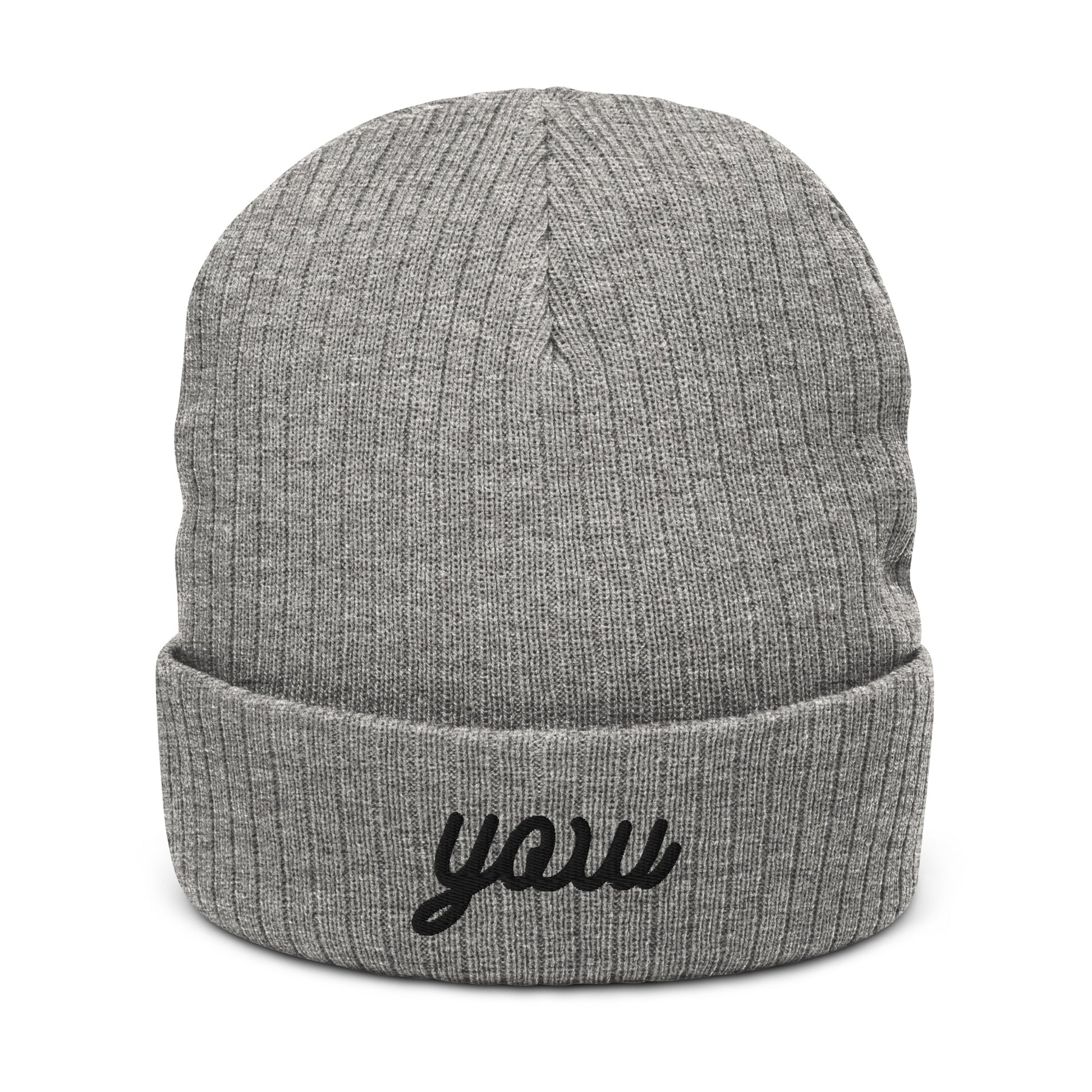 Vintage Script Recycled Cuffed Beanie • YOW Ottawa • YHM Designs - Image 02