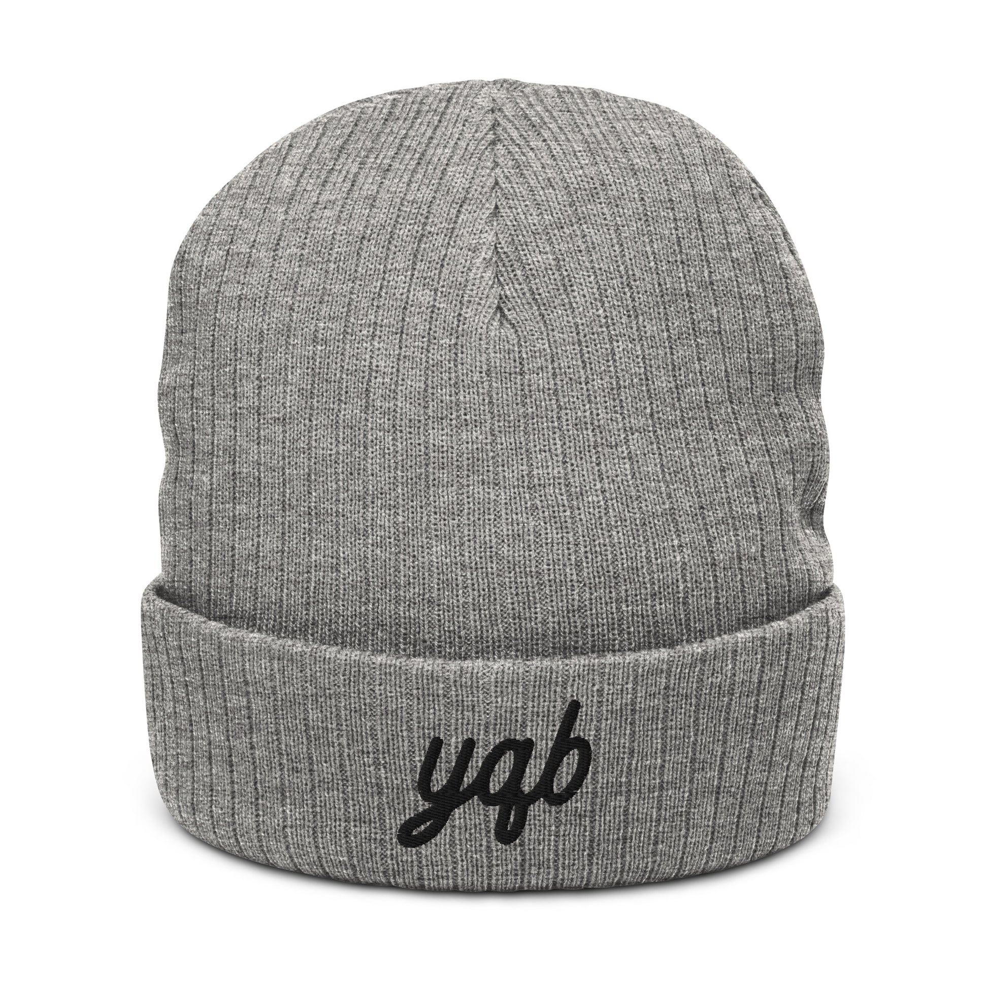 Vintage Script Recycled Cuffed Beanie • YQB Quebec City • YHM Designs - Image 03