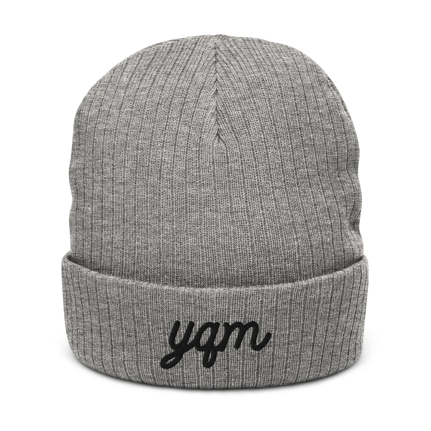 Vintage Script Recycled Cuffed Beanie • YQM Moncton • YHM Designs - Image 03