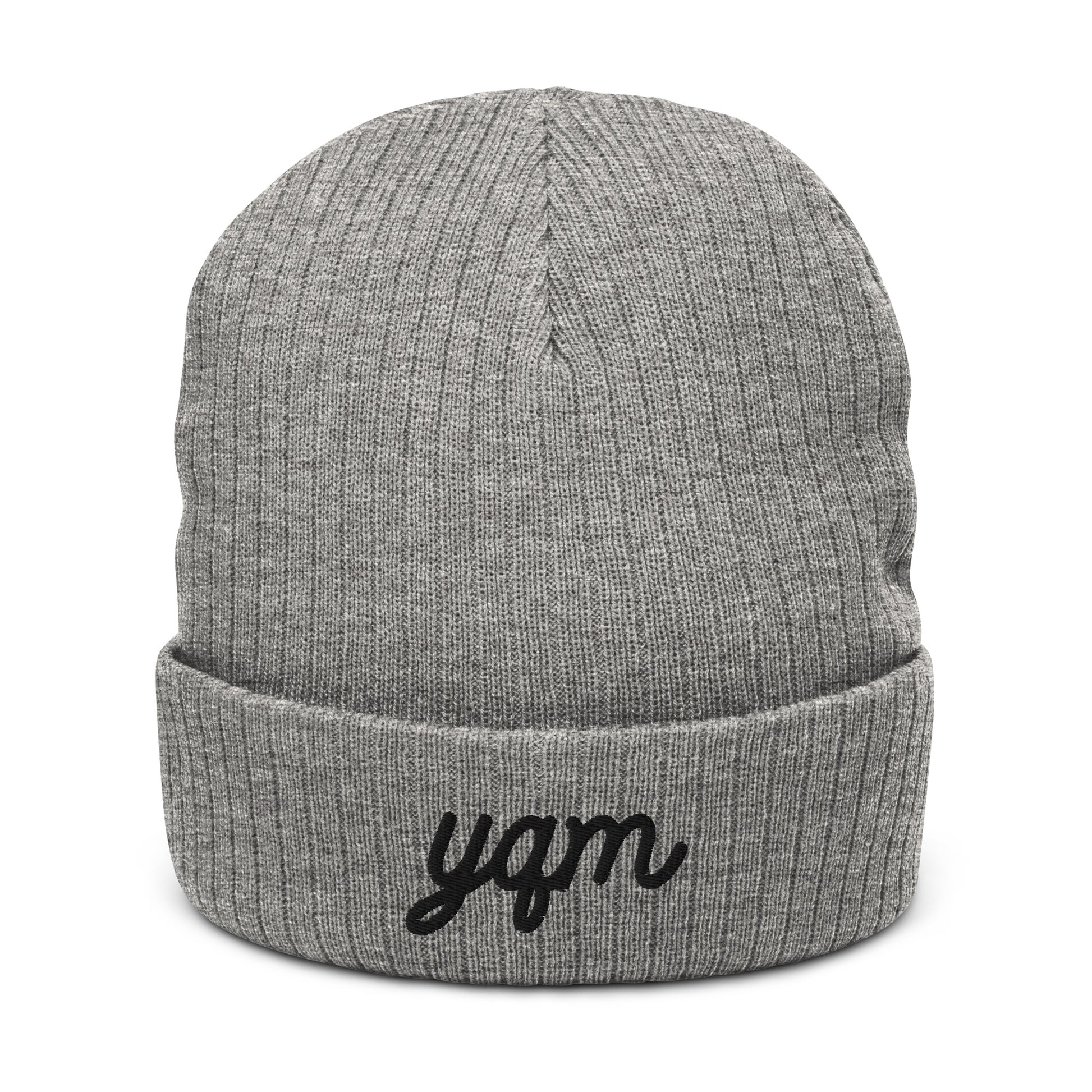 Vintage Script Recycled Cuffed Beanie • YQM Moncton • YHM Designs - Image 03
