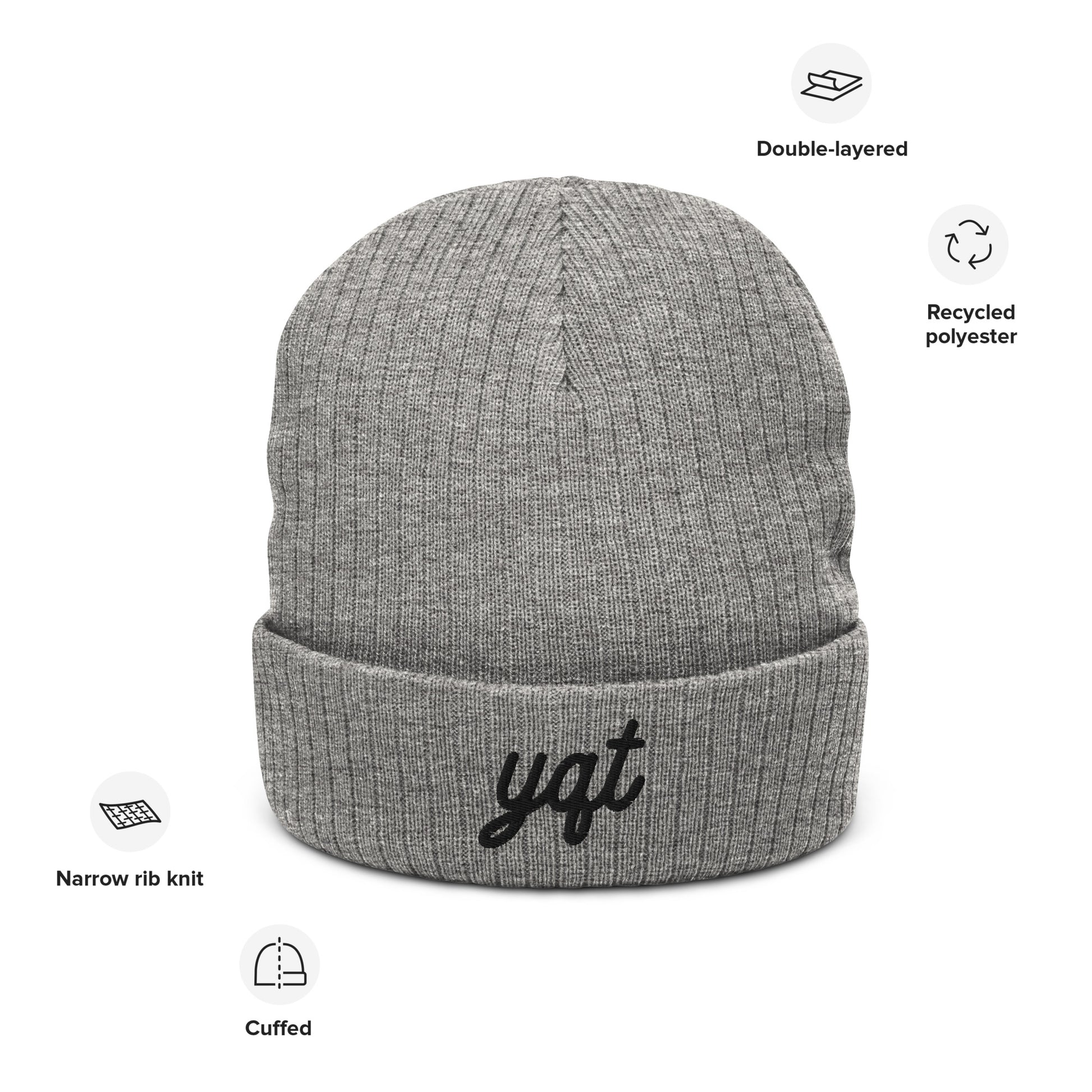 Vintage Script Recycled Cuffed Beanie • YQT Thunder Bay • YHM Designs - Image 04