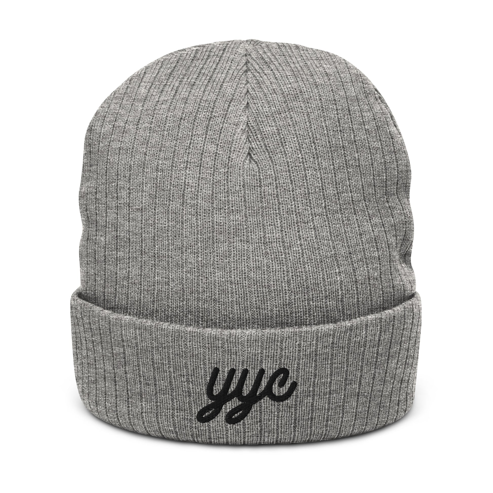 Vintage Script Recycled Cuffed Beanie • YYC Calgary • YHM Designs - Image 03