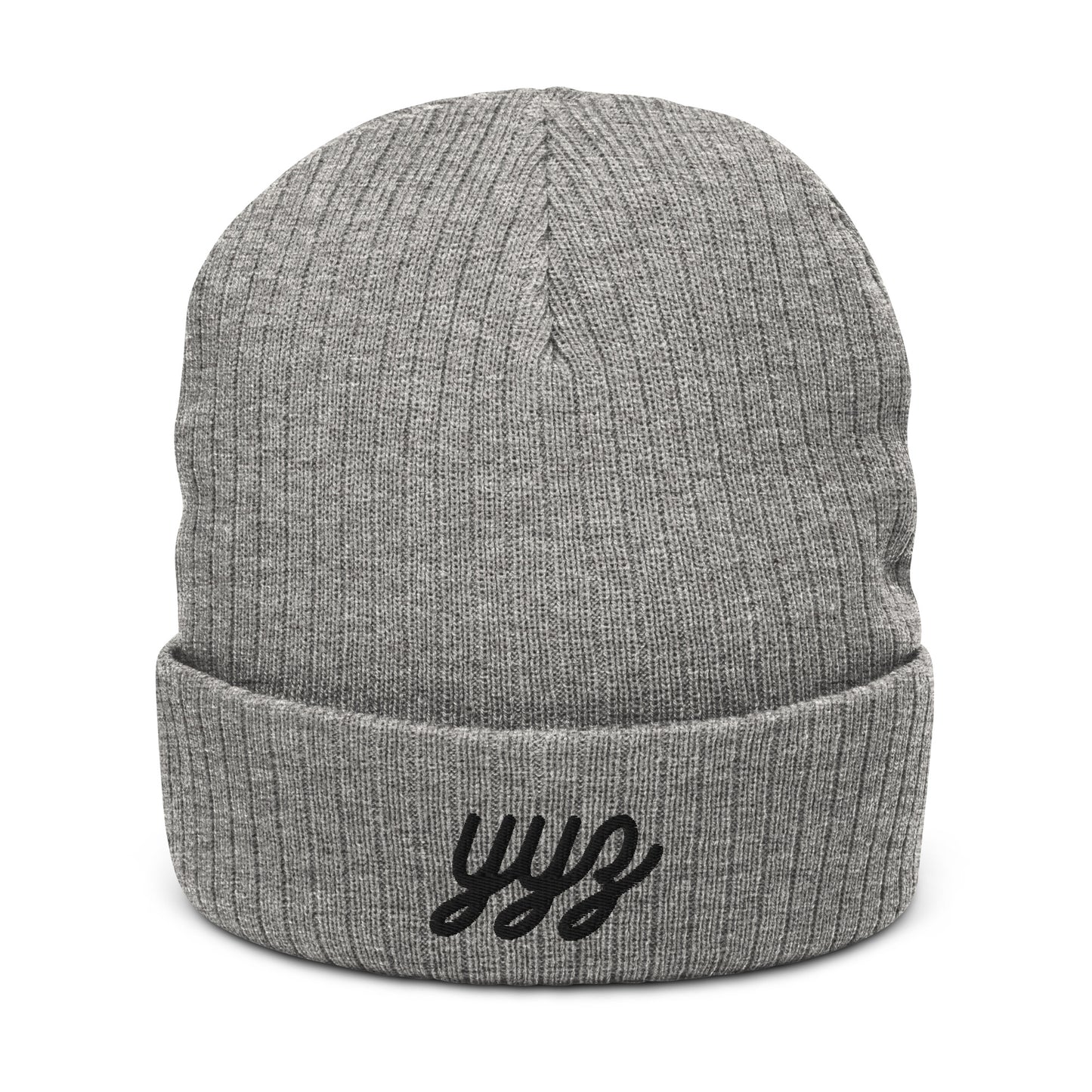 Vintage Script Recycled Cuffed Beanie • YYZ Toronto • YHM Designs - Image 03