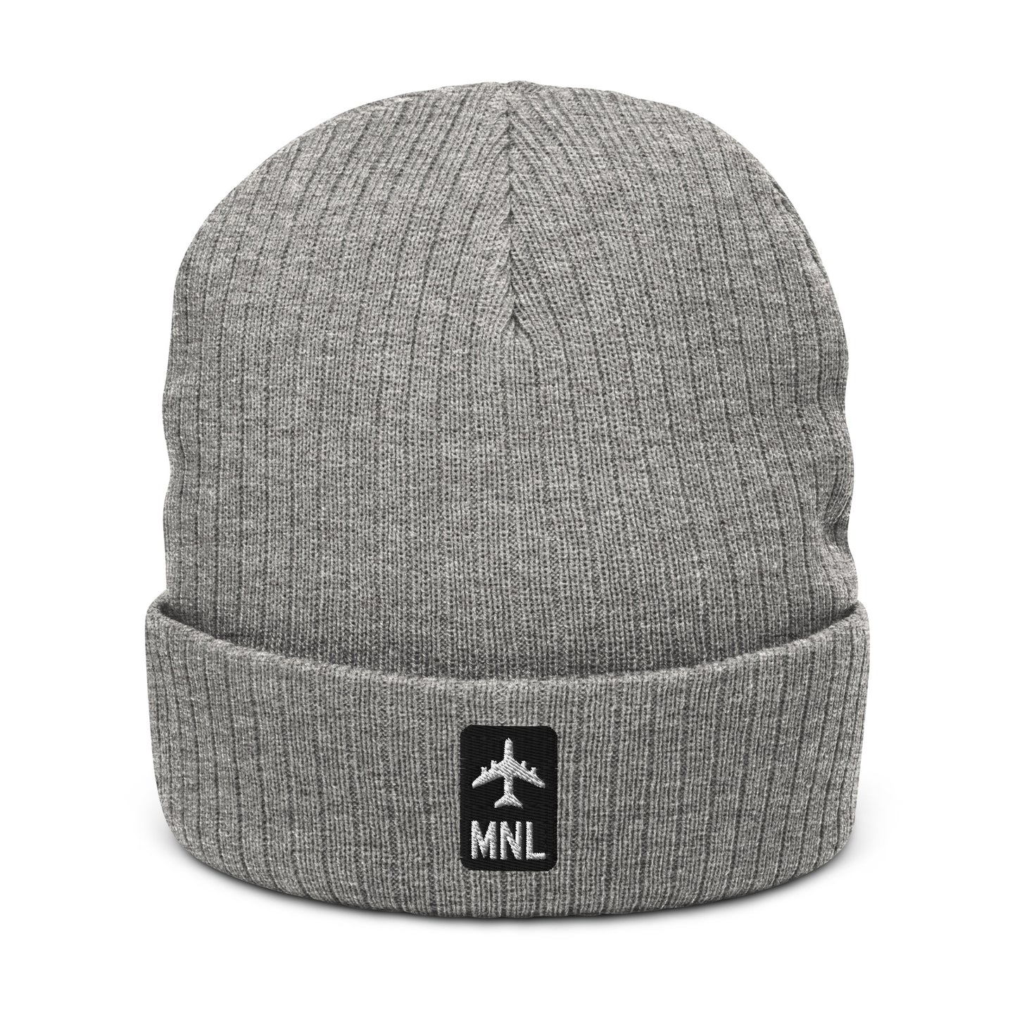 Jetliner Ribbed Knit Beanie • Black/White • MNL Manila Souvenir • YHM Designs - Image 09