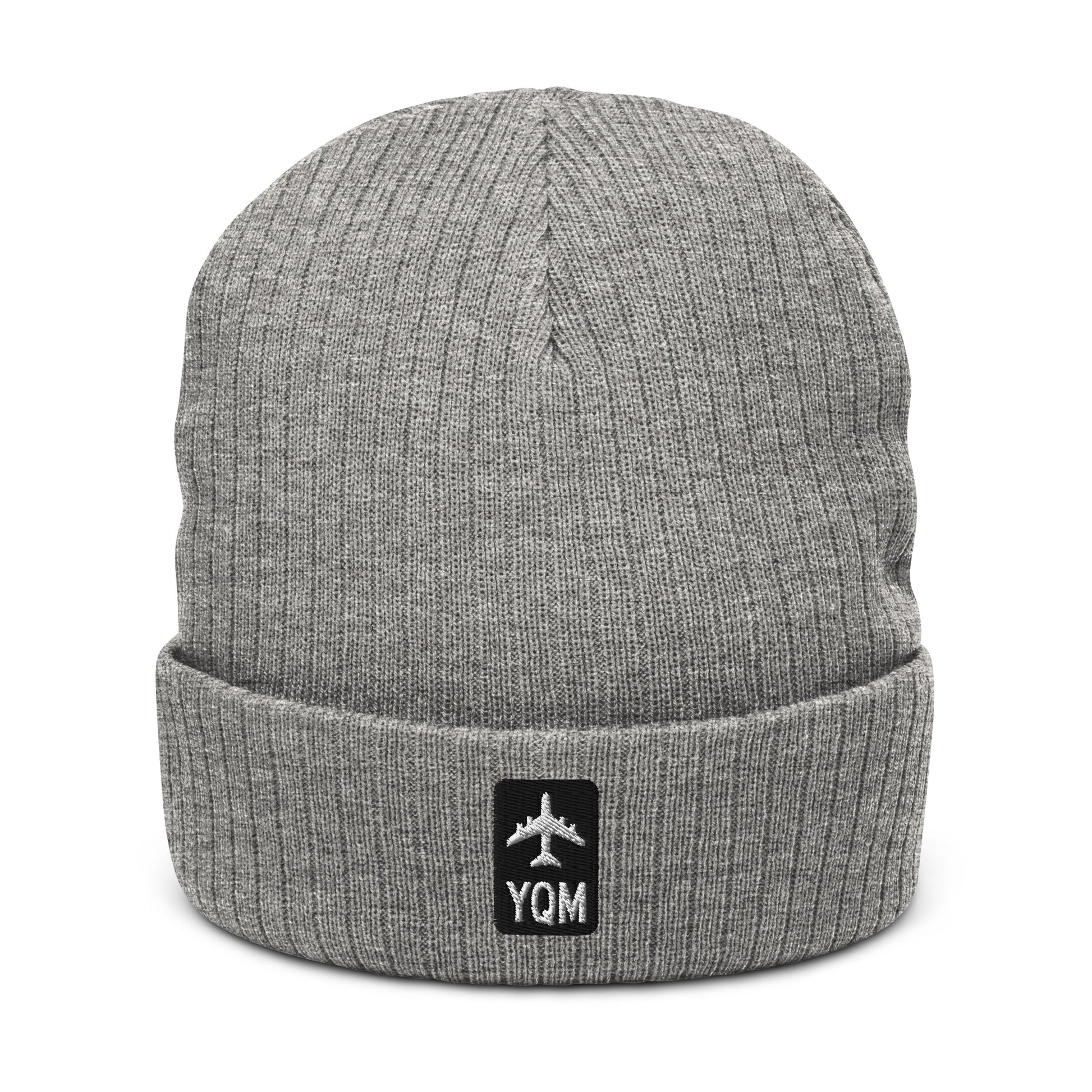 Jetliner Ribbed Knit Beanie • Black/White • YQM Moncton • YHM Designs - Image 09