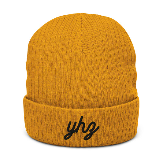 Vintage Script Recycled Cuffed Beanie • YHZ Halifax • YHM Designs - Image 02