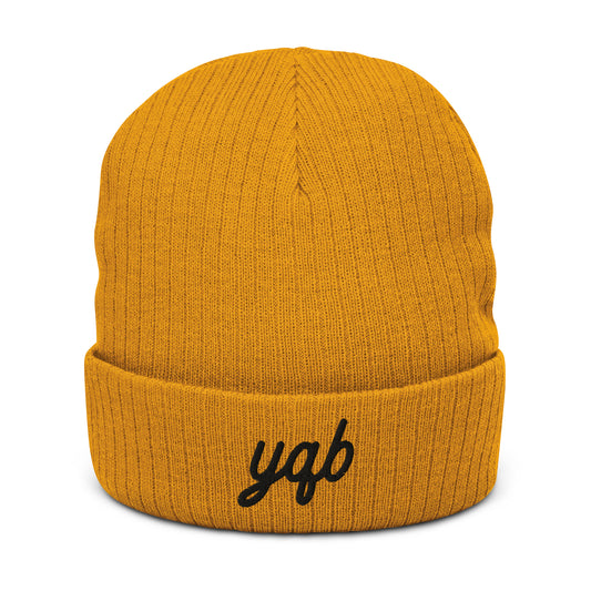 Vintage Script Recycled Cuffed Beanie • YQB Quebec City • YHM Designs - Image 02
