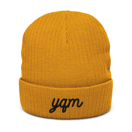 Vintage Script Recycled Cuffed Beanie • YQM Moncton • YHM Designs - Image 02