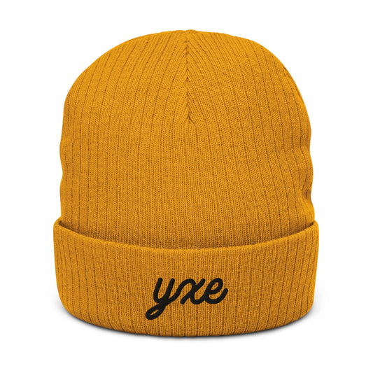 Vintage Script Recycled Cuffed Beanie • YXE Saskatoon • YHM Designs - Image 02