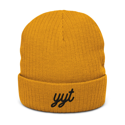 Vintage Script Recycled Cuffed Beanie • YYT St. John's • YHM Designs - Image 02