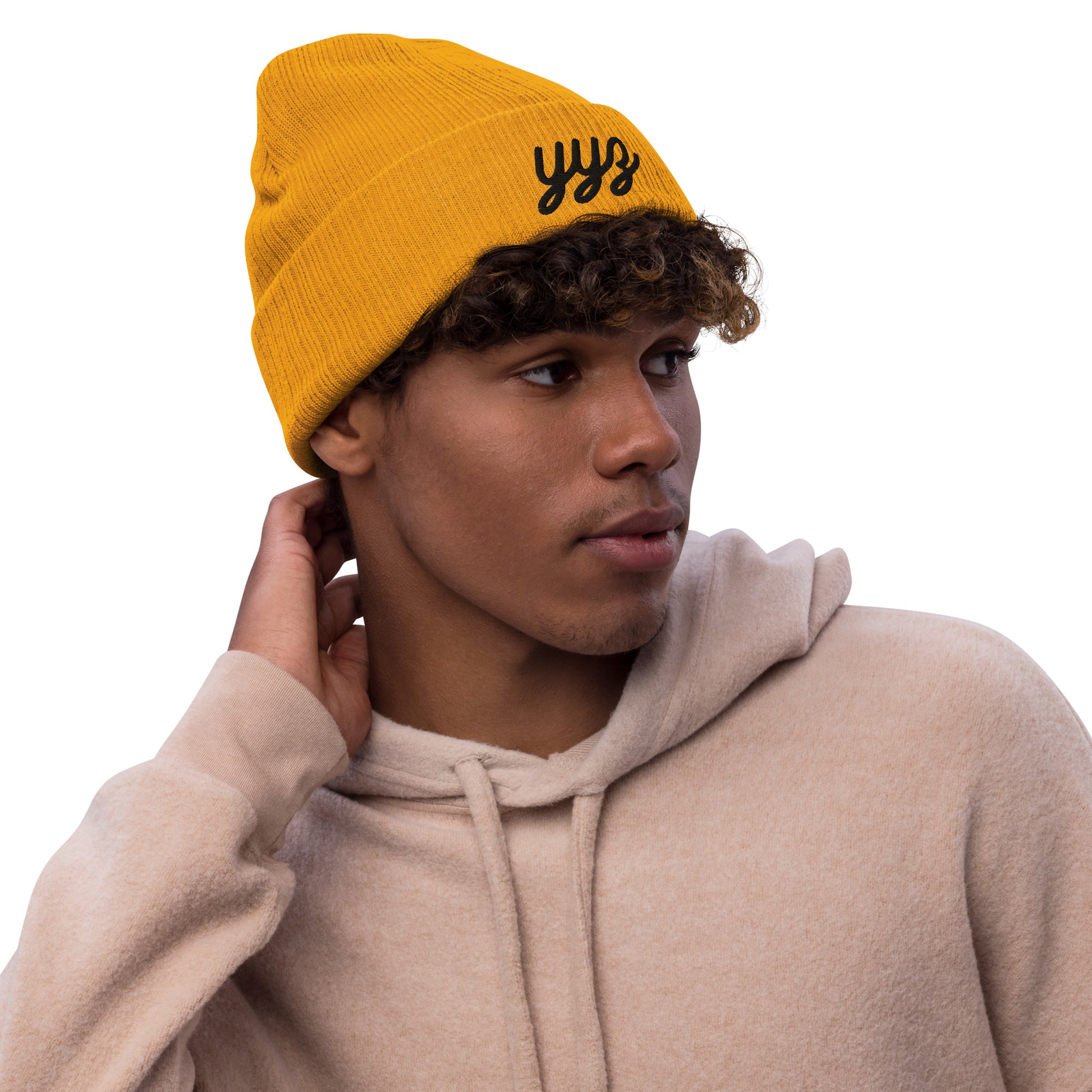 Vintage Script Recycled Cuffed Beanie • YYZ Toronto • YHM Designs - Image 07