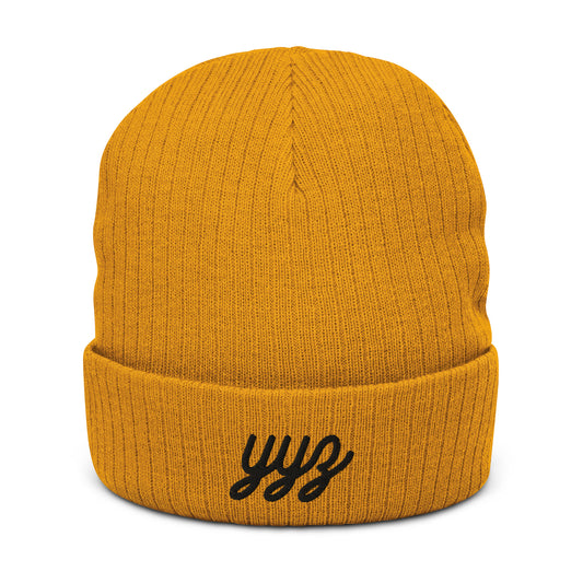 Vintage Script Recycled Cuffed Beanie • YYZ Toronto • YHM Designs - Image 02