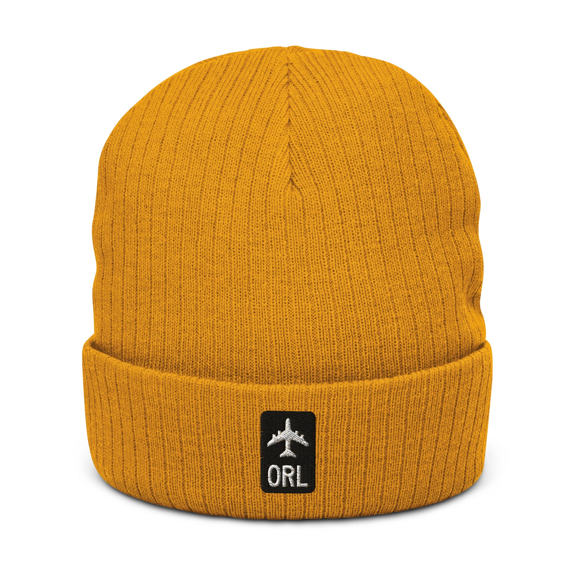 Jetliner Ribbed Knit Beanie • Black/White • ORL Orlando • YHM Designs - Image 08
