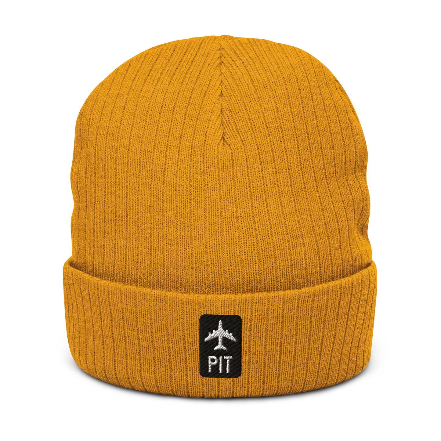Jetliner Ribbed Knit Beanie • Black/White • PIT Pittsburgh • YHM Designs - Image 08