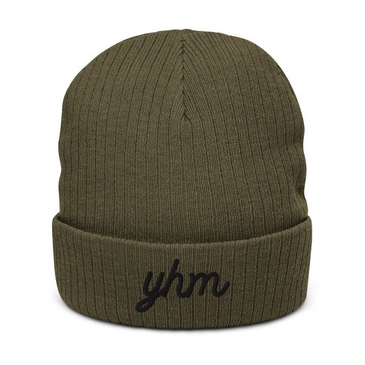 Vintage Script Recycled Cuffed Beanie • YHM Hamilton • YHM Designs - Image 01