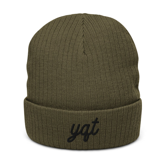 Vintage Script Recycled Cuffed Beanie • YQT Thunder Bay • YHM Designs - Image 01
